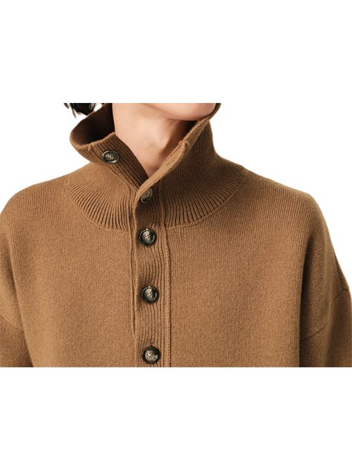 Maglione in maglia di lana compatta. Ami Paris | UKS885.KN0192280 CAMEL